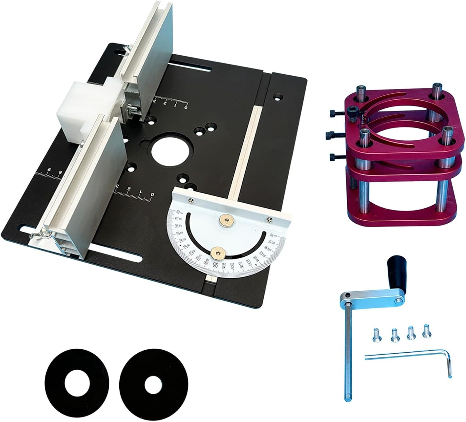 Accuracy Wood Router Lift Set for 64 66mm Motors Plunge Base Mechanism Aluminum Table Plate Woodworking Stations Woodworking Engraving Lift Tool