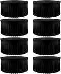 8 Pack Black Spandex Round Tablecloth Covers with Skirt for 72 Inch Table, Wrinkle Free Stretchy 6FT Fitted Cloth for Wedding Birthday Graduation Banquet Party Events Decor