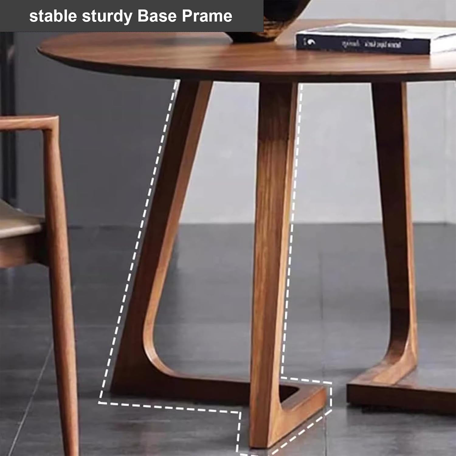 Mid Century Modern Dining Table Round Solid Wood Kitchen Dining Room Tables Rustic Pedestal Table Small Leisure Coffee Table for 2,4 People for Living Room Bedroom (Size:60*60*75cm,Color:Walnut color)