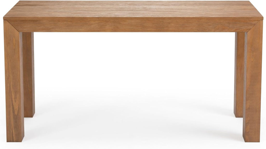 Plank+Beam 60 Inch Dining Table, Solid Wood Kitchen Table, Large Wooden Rectangular Dinner Table for Dining Room, Home Office, Living Room Furniture, Easy Assembly, Pecan Wirebrush