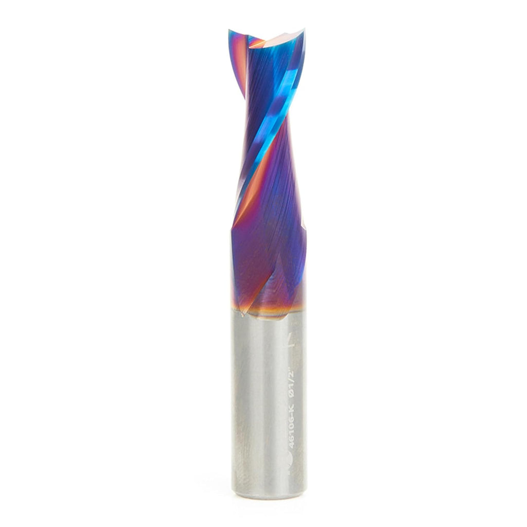 Amana Tool Spektra Extreme Tool Life Coated Solid Carbide Spiral Plunge Router Bit, 46106-K, 1/2 Dia x 1-1/4 CH x 1/2 Shank 3 Inch Long Up-Cut