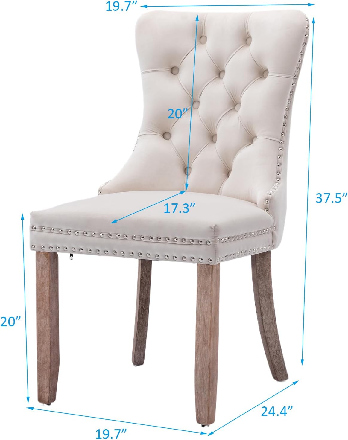 Dining Table and Dining Chair Set 31.5' Black Round Table&2 Velvet Upholstered Wooden Legs Chairs for Kitchen Dining Room Small Space 3 Piece Dining Table and Chair Set,Beige