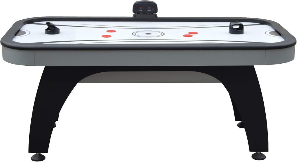 Hathaway Silverstreak 6 Ft Air Hockey Table for Home Game Room - With LED Scoring, High-Output Blower, Scratch-Resistant Surface, Strikers & Pucks - Black Finish