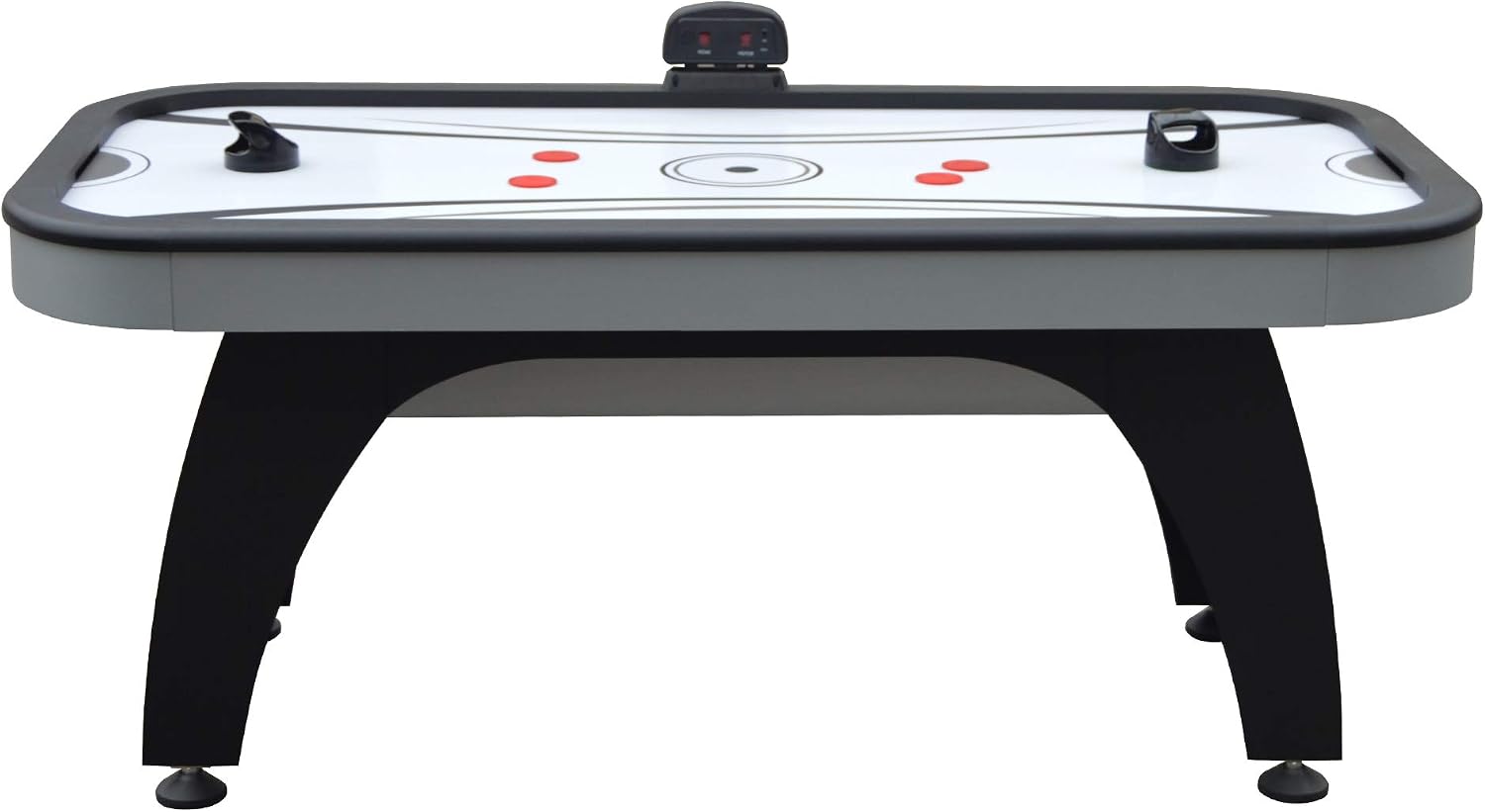Hathaway Silverstreak 6 Ft Air Hockey Table for Home Game Room - With LED Scoring, High-Output Blower, Scratch-Resistant Surface, Strikers & Pucks - Black Finish