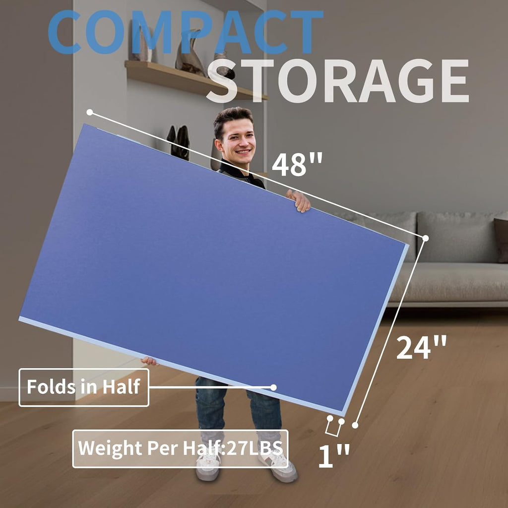 Foldable Ping Pong Table Top for Billiard Table, 6FT/7FT/8FT/9FT Table Tennis Table Topper for Pool Table, Indoor Outdoor Portable Table Tennis Conversion Top w/Net & Foam Padding