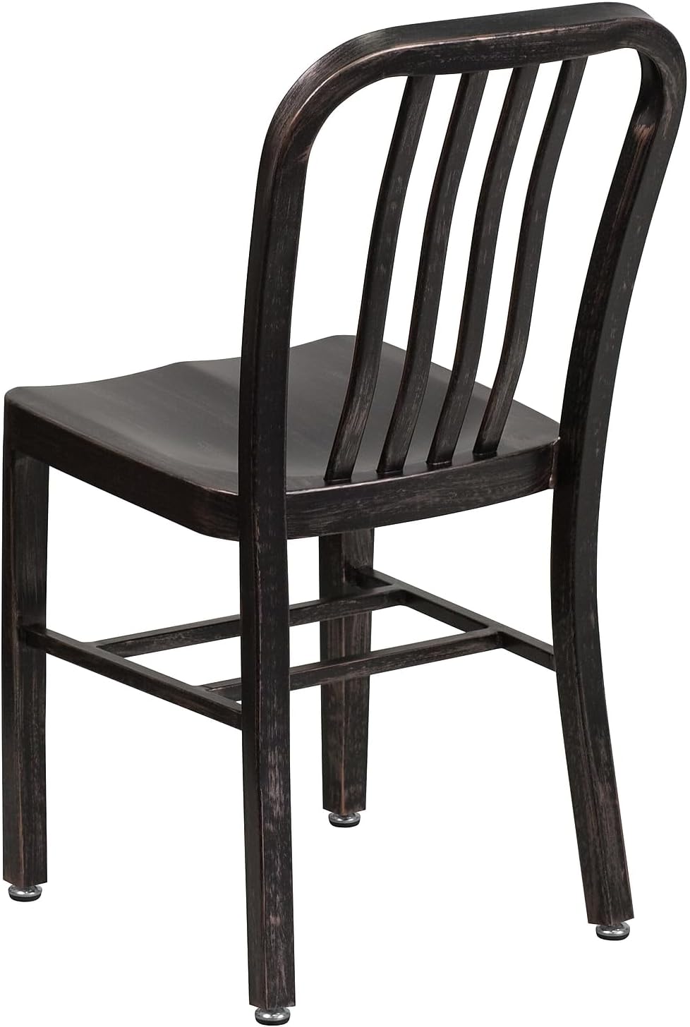 Flash Furniture Gael Commercial Grade 2 Pack Black-Antique Gold Metal Indoor-Outdoor Chair