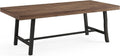 GarveeHome Industrial Dining Table for 6-8, 70.87' Heavy Duty Rectangular Kitchen Table with 2'×2' Metal Legs & Wood Top, Large Dining Table for Home Office, Dining (Brown, 71' Non-Extendable)