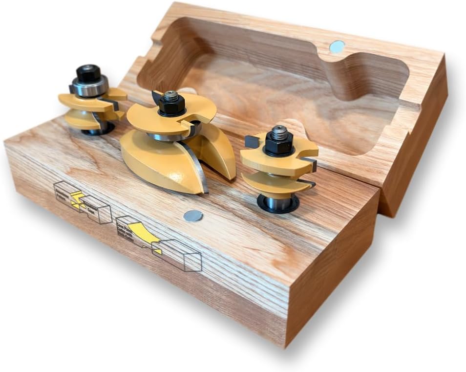 Sommerfeld's 3 Piece Woodworking Cove Raised Panel Door Set 1/2-Inch Shank For Cabinet Doors on the Router table