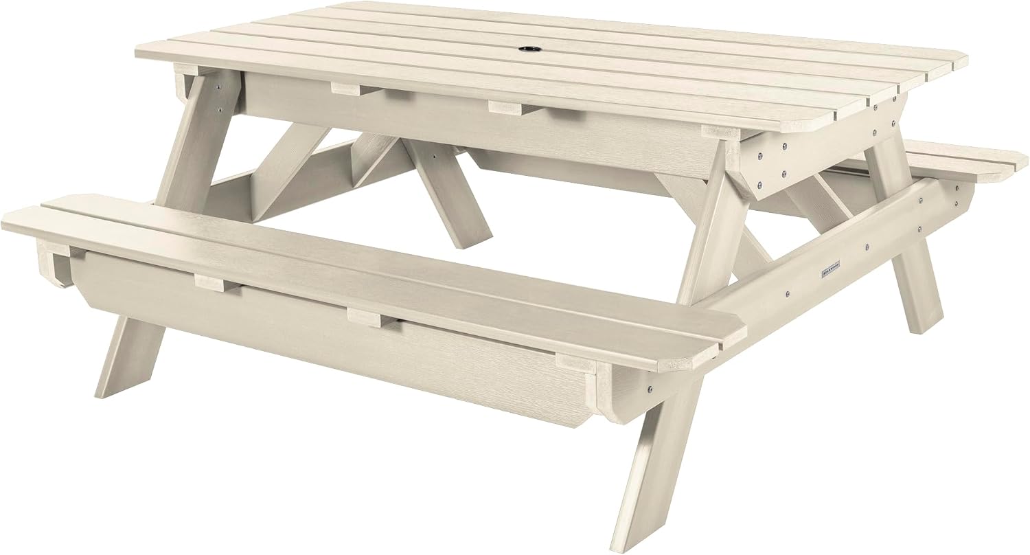Highwood Hometown Picnic Table, 6 Foot, Whitewash