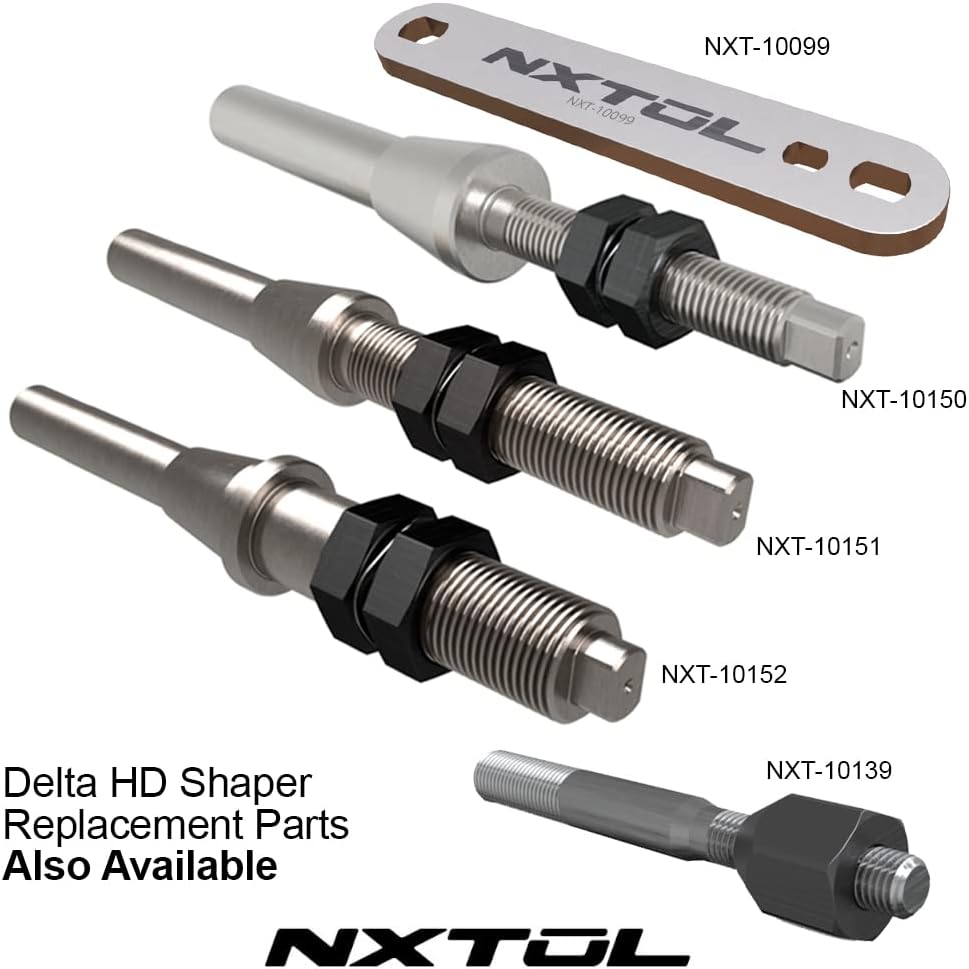 NXT-10140 Router Bit Spindle Adapter for Delta 3HP Shapers | Includes 1/4' and 1/2' ER20 collets| No slip, Improved Life, Easy cutter extraction | Made in U.S.A