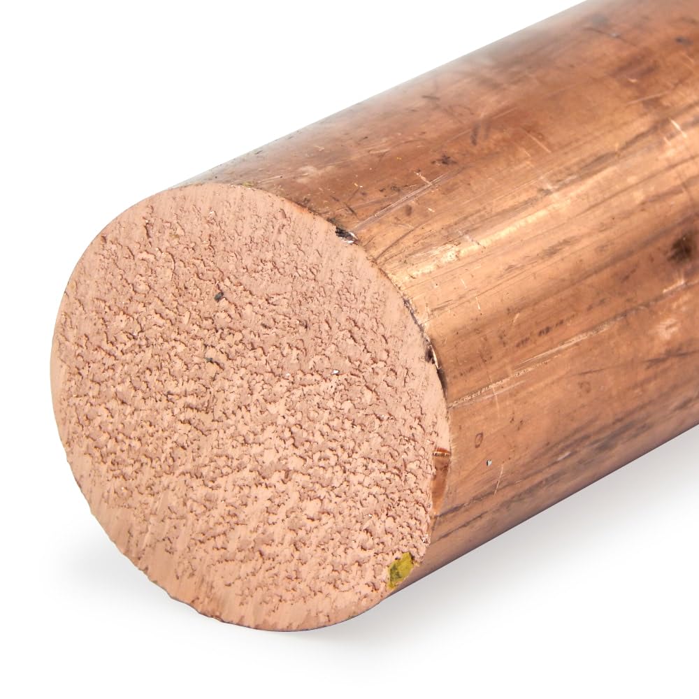 110 Copper Round Bar, Unpolished (Mill) Finish, H04 Temper, ASTM B187, 0.625' Diameter, 36' Length, OnlineMetals