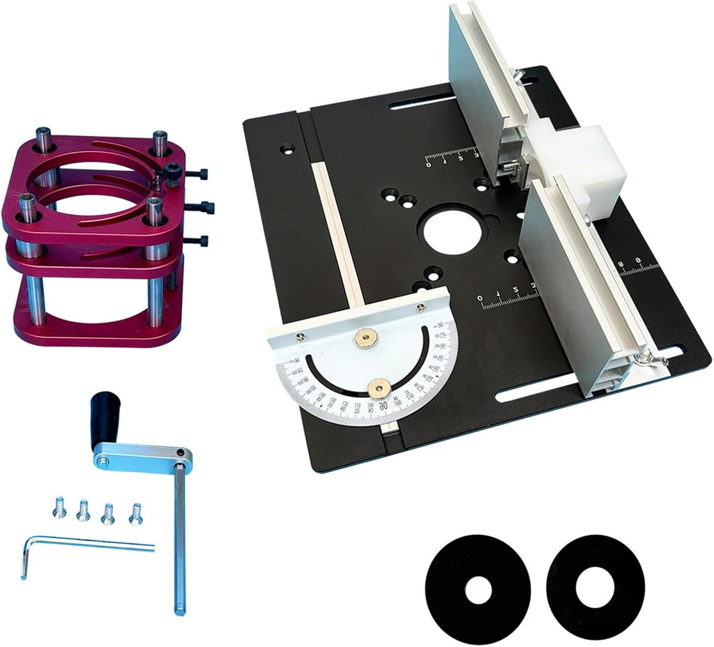 Accuracy Wood Router Lift Set for 64 66mm Motors Plunge Base Mechanism Aluminum Table Plate Woodworking Stations Woodworking Engraving Lift Tool