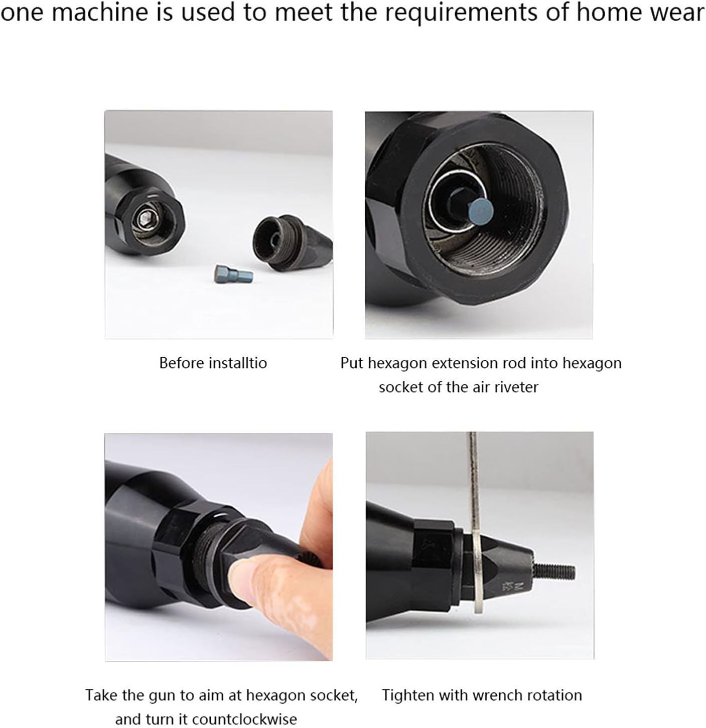 Air Rivet Gun, Metal 1/4 Inlet Port Pneumatic Riveting Gun Pull Nut Automatic Air Riveter Nut Gun Tool 220x180mm (M6/M8 KP-7322)