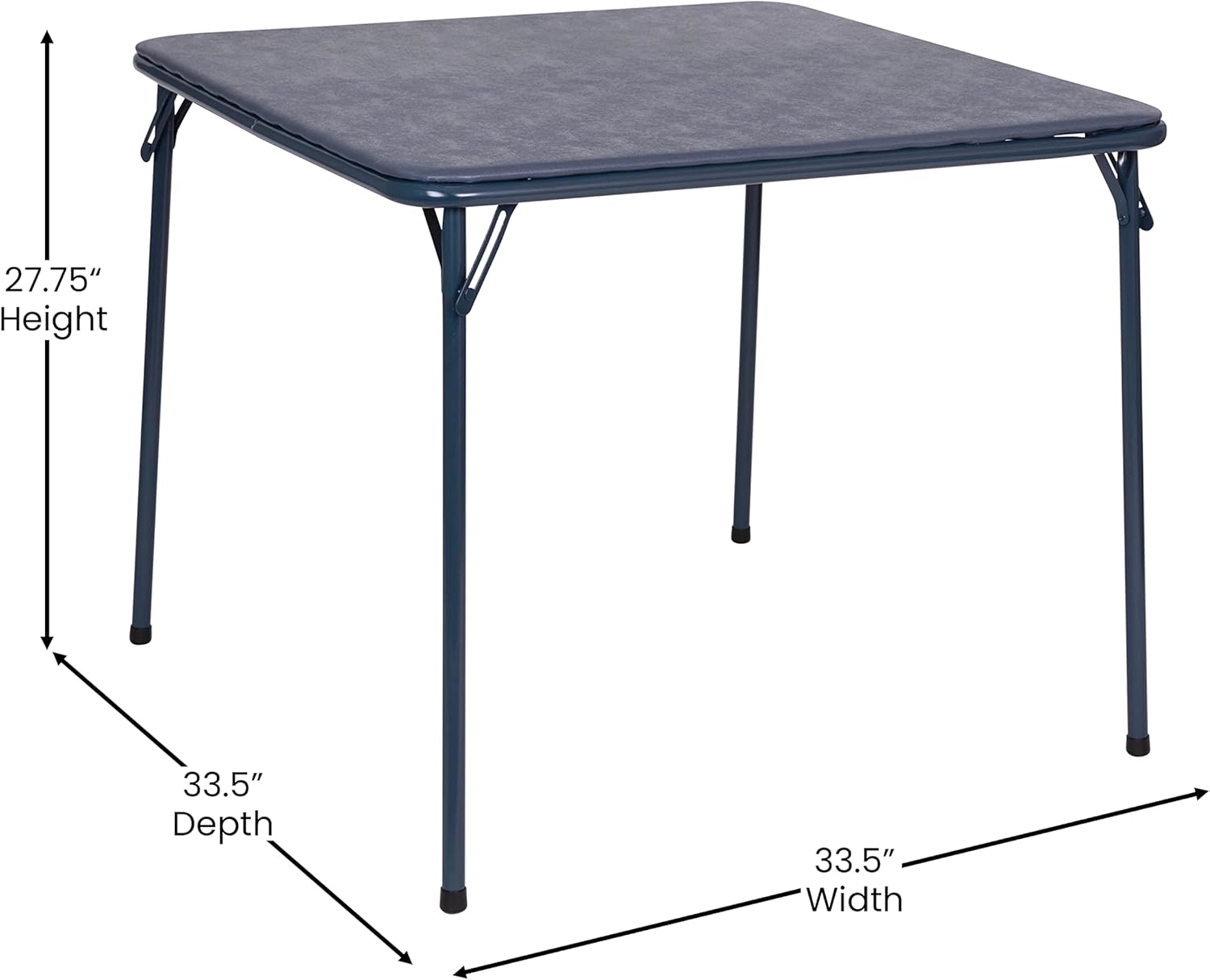 EMMA + OLIVER 5-Piece Multipurpose Folding Card Table and Chairs Set for 4 Players, Padded Top Portable Square Folding Table and Chairs Set, Navy
