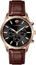 PIERRE RICHARDSON Men's Luxury Watch PR2320 – Silver Stainless Steel Quartz, 44mm, 5ATM Water Resistant, Scratch-Resistant Sapphire Crystal Glass