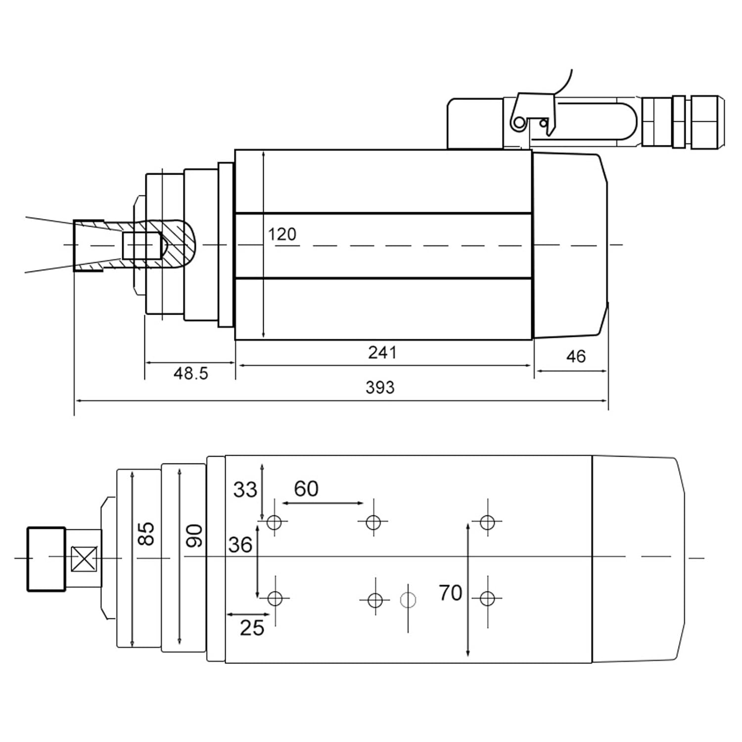 6.0KW Square Air Cooled ER32 Chuck 220v 380v 4 Bearing 300Hz 18000rpm for CNC Router Woodworking Engraving(6.0kw 220V)