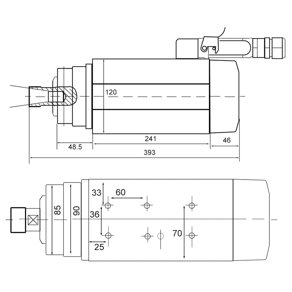 6.0KW Square Air Cooled ER32 Chuck 220v 380v 4 Bearing 300Hz 18000rpm for CNC Router Woodworking Engraving(6.0kw 380V)
