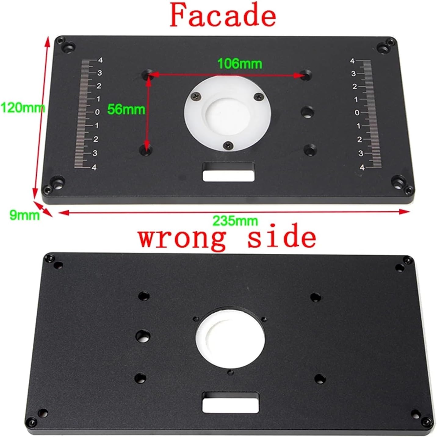 NURII Trimming Machine Router Table Insert Plate, Lift Refit Aluminum Flip for Woodworking Work Plunge Router Base