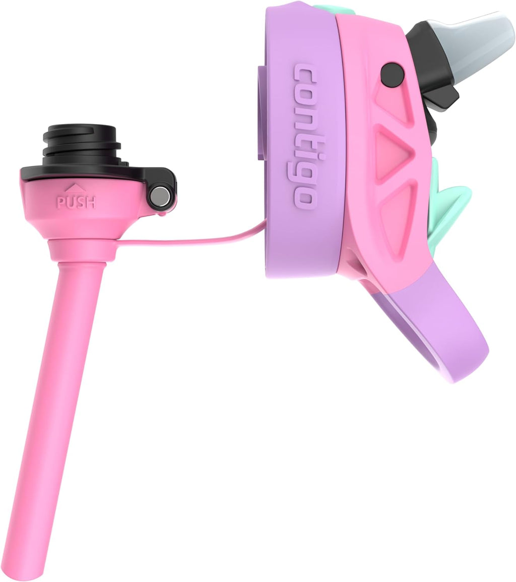 Contigo Autospout Water Bottle with Straw 13 oz Azalea/Pansy (Pack of 4)
