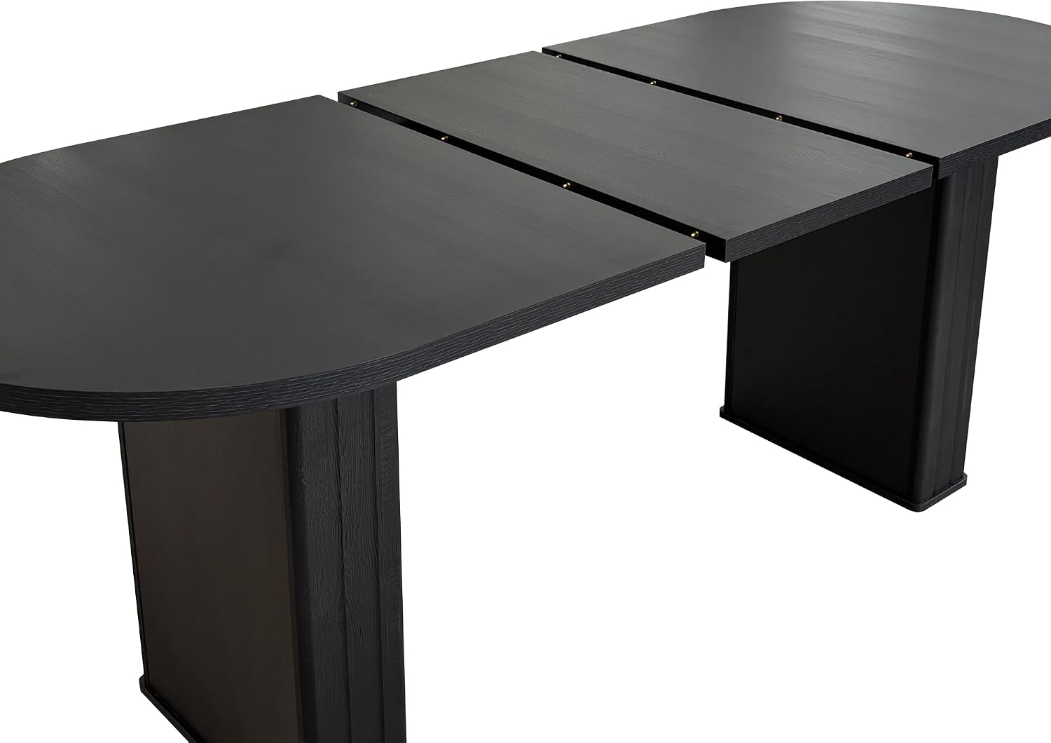 78.74'' Extendable Oval Dining Table with for 4-8, Modern Mid-Century Wood Expandable Kitchen Dinner Conference Table for Living Room Office, Black