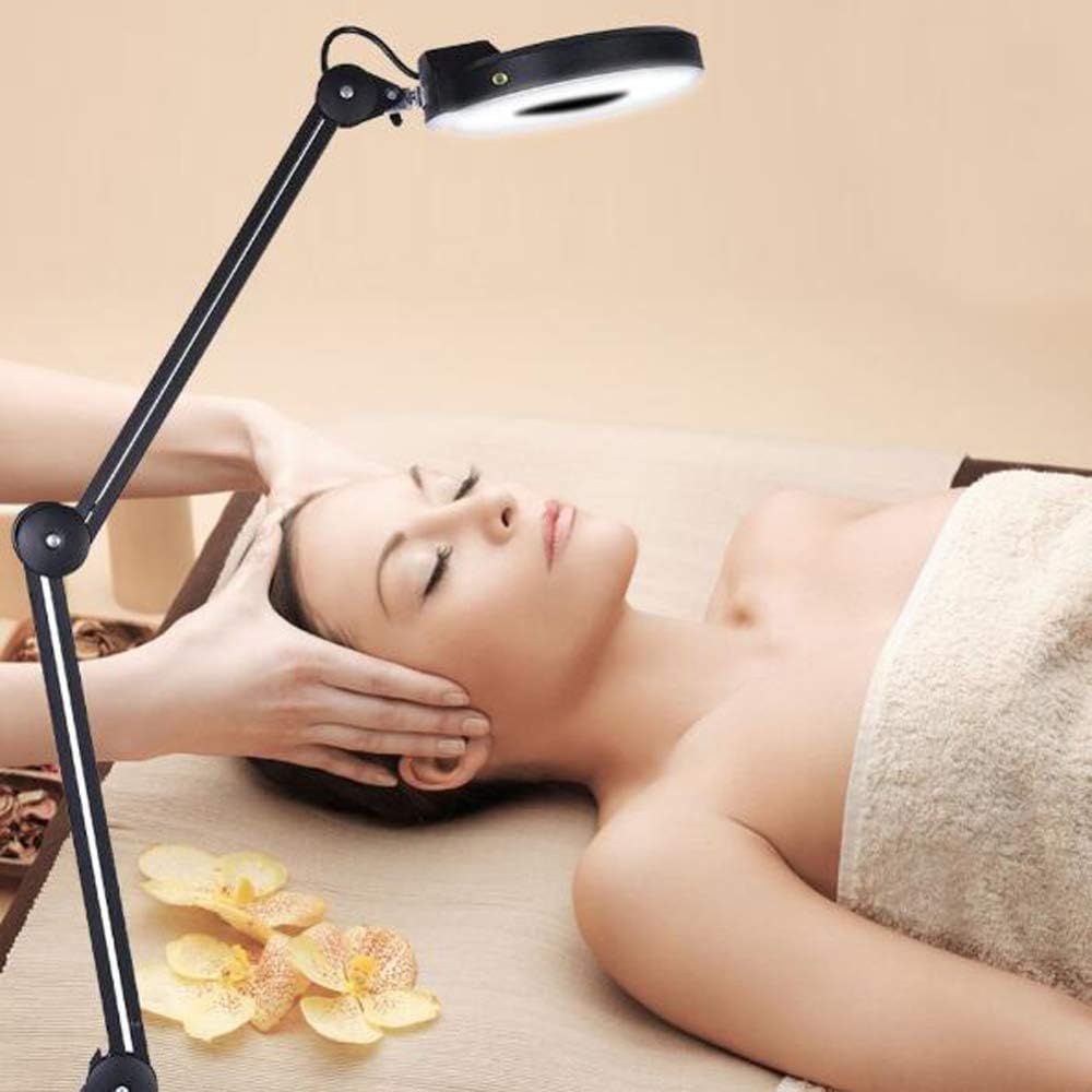 8X LED Magnifying Lamp with Clamp, Magnifier Glass Lamp, Full Spectrum Daylight Lens with Adjustable Swivel Arm Light for Desk Table Task Craft Or Workbench A/Black