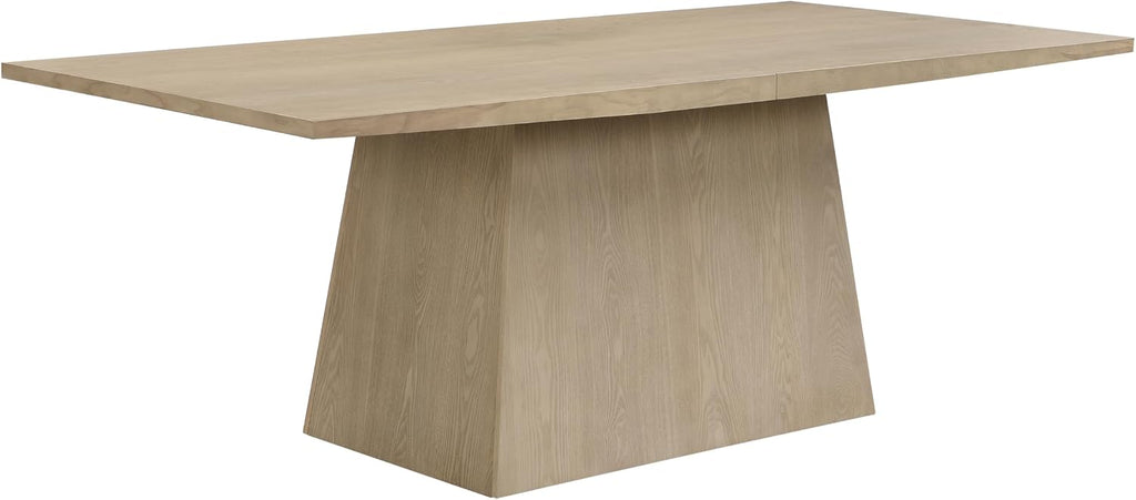 Christopher Knight Home Coadz 82 inch Wooden Dining Table, Modern Rectangular Kitchen Dinner Table for 6-8 People, Pedestal Wooden Dining Furniture for Kitchen Office Conference Room, Light Natural