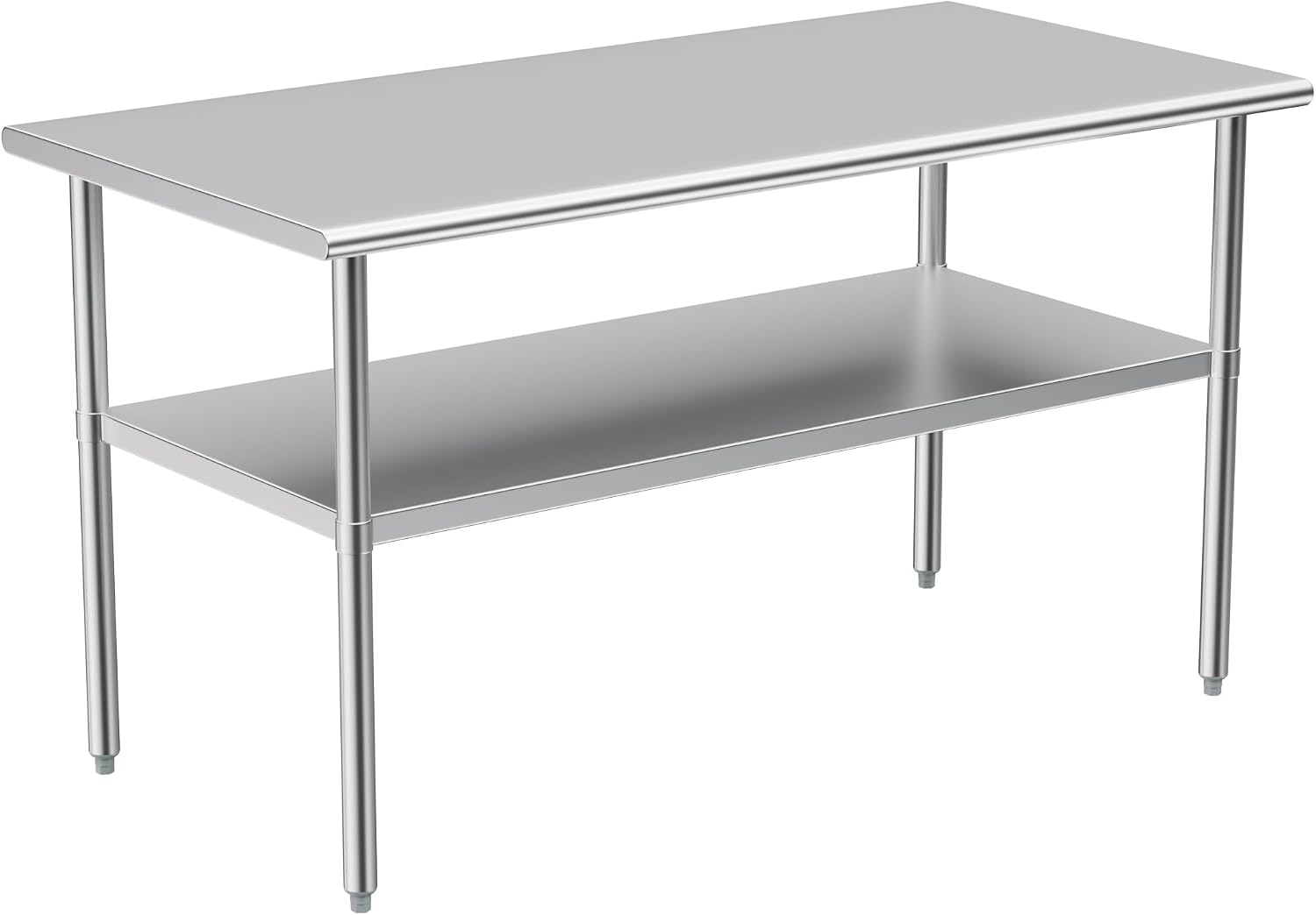 Stainless Steel Table for Prep & Work, 30x58 Inches, Metal Commercial Heavy Duty Table with Adjustable Under Shelf for Restaurant, Home and Hotel