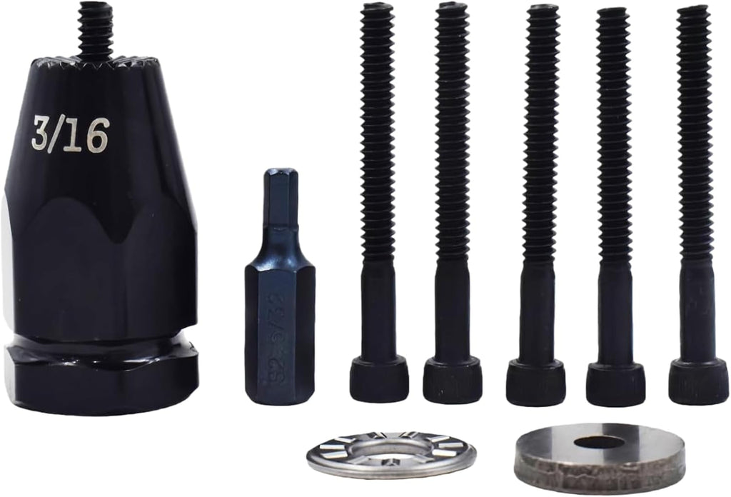Air Rivet Nut Tool Kit, Pneumatic Pull Nut Setter with 1/4' 3/16' Mandrels for Sheet Metal Fastening Threaded Insert Installation