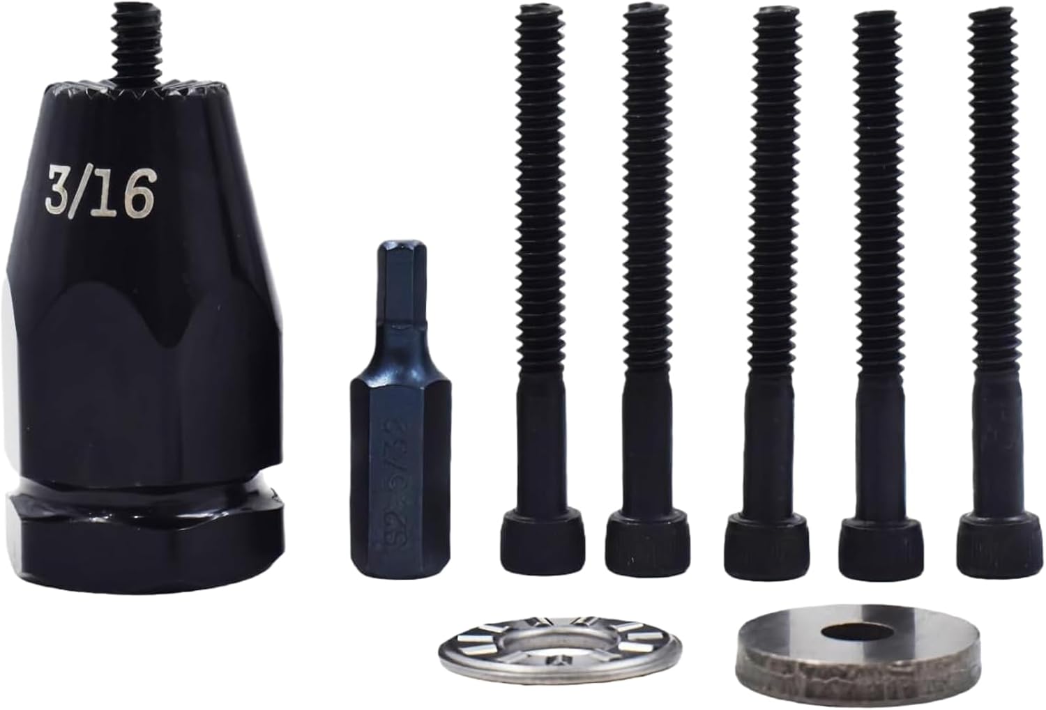 Air Rivet Nut Tool Kit, Pneumatic Pull Nut Setter with 1/4' 3/16' Mandrels for Sheet Metal Fastening Threaded Insert Installation