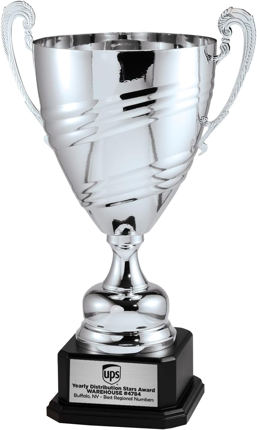 SHOP AWARDS AND GIFTS Trophy Cup with Custom Plate, Engravable Customizable Personalized Award for Employee Recognition, Work, School, Leader, Sports, 24-1/2 Inch