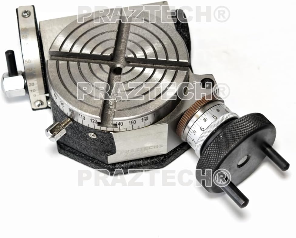 PRAZTECH® 4' (100mm) Precision Tilting Rotary Table for Milling Machines | 4 Slots | Tilts between 0-90 Degrees easy lock | Workshop Milling Accessories Tool DIY | Premium Finish