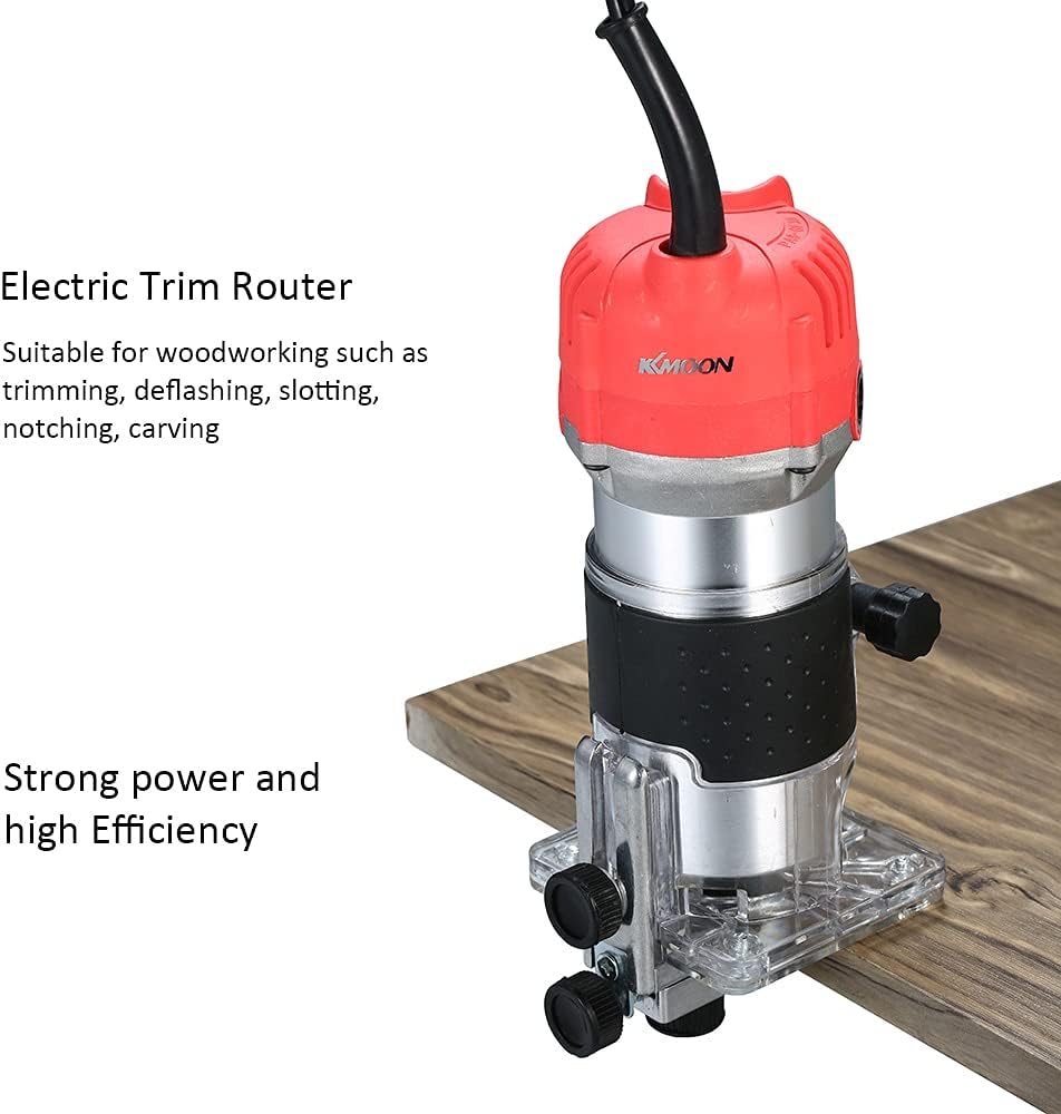 Portable polishing Machine Trim Router 30000r/min Transparent Base Edge Guide Wood Laminate Electric Trimmer Compact Palm Router Corded for Woodworking Low Noise