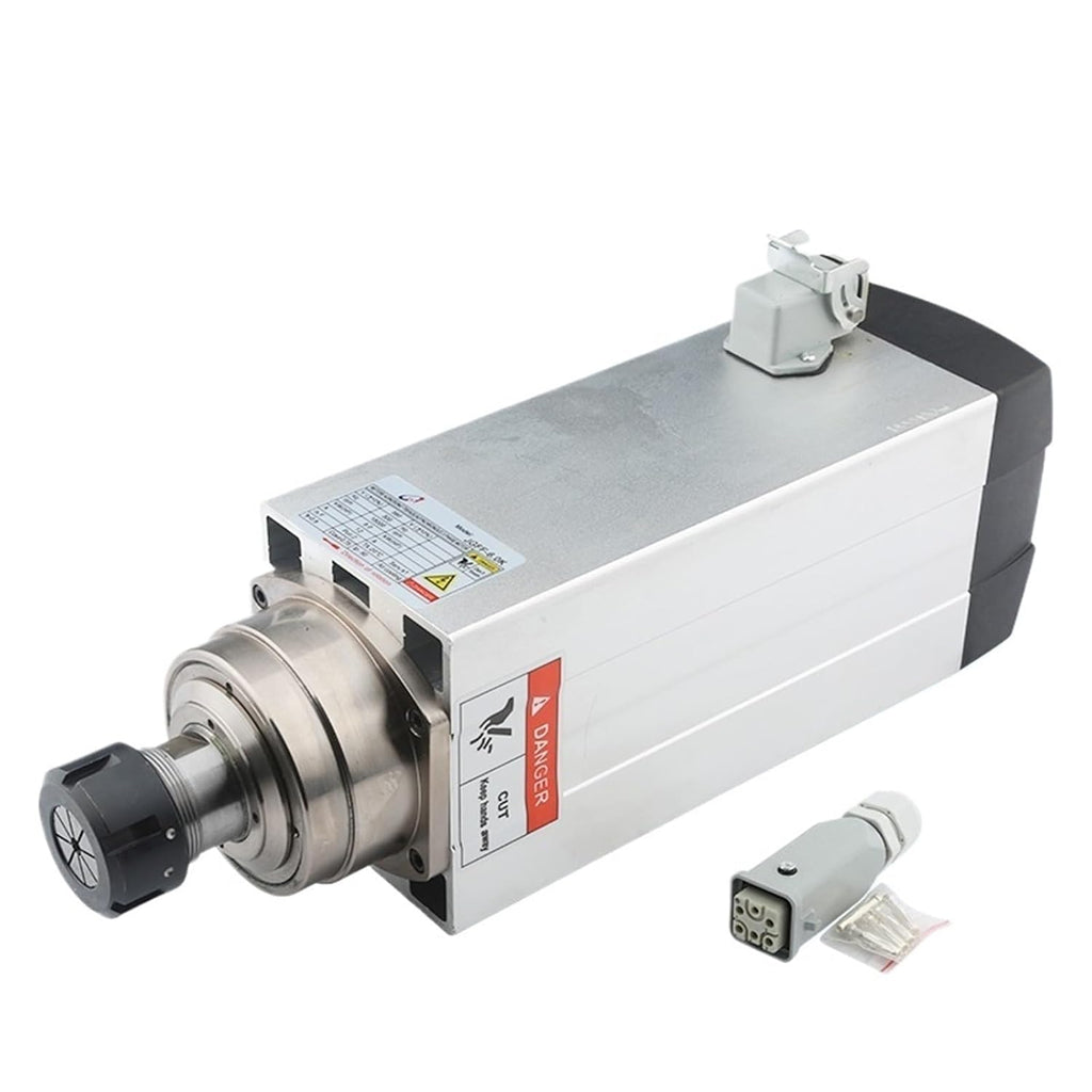 6.0KW Square Air Cooled ER32 Chuck 220v 380v 4 Bearing 300Hz 18000rpm for CNC Router Woodworking Engraving(6.0kw 380V)