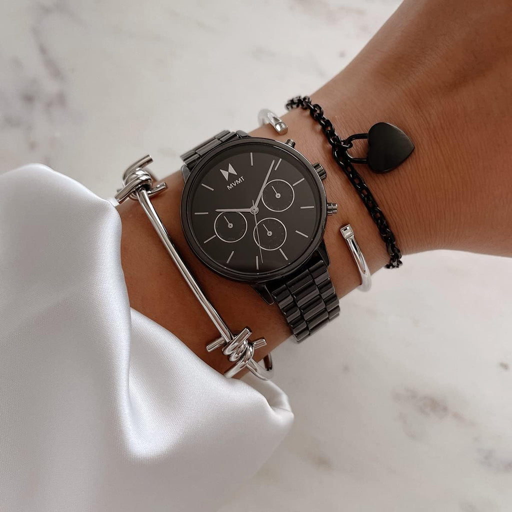 MVMT Rise Mini Women's Watch 3 Hand Quartz Stainless Steel Case and Link Bracelet Water Resistant Premium Minimalist Vintage Timepiece Gift for Her 30mm