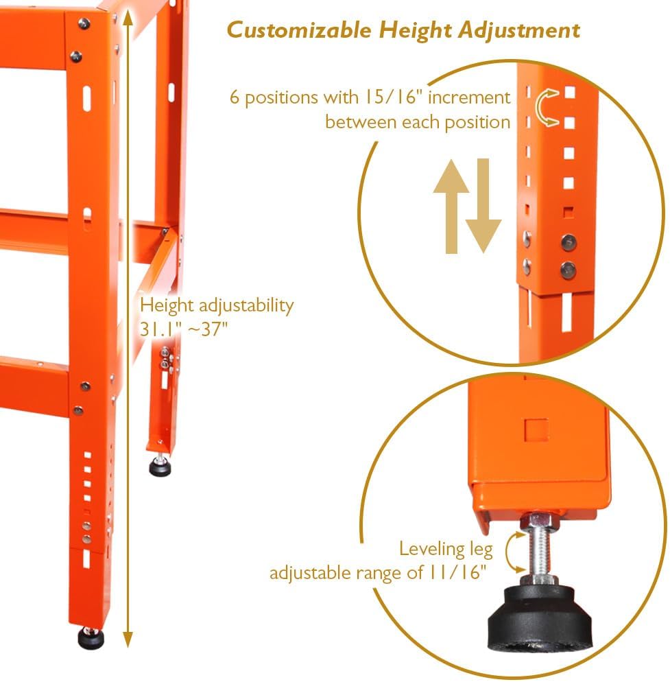O'SKOOL Router Table Stand with Adjustable Legs and Levelers, RTS12