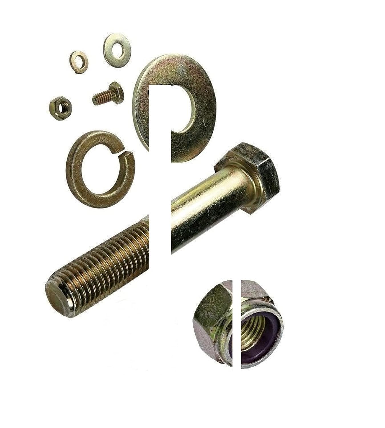 Grade 8 Bolts/Screws, Flat & Lock Washers & Hex Lock Nuts Kit 668 Pieces Hardware Fastener Kit Set RV8212S