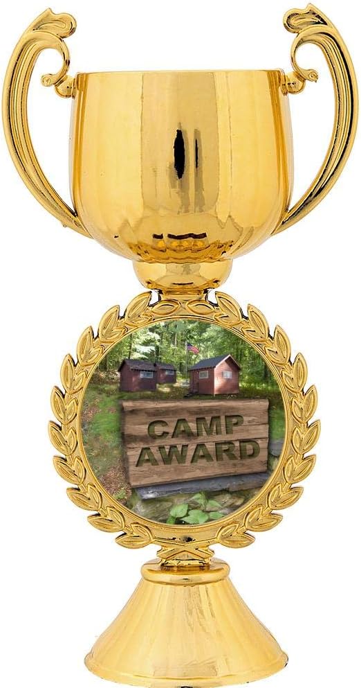 Personalized Camp Award Trophy, 7.25' Gold Cup Camp Award Trophies with Free Custom Engraving Prime