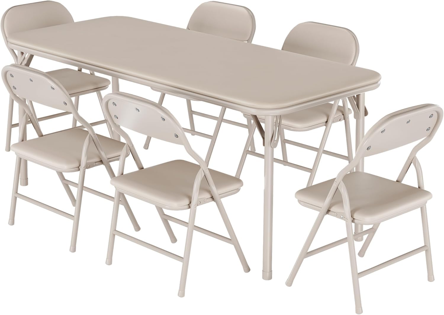 GAOMON 7 Piece Set Folding Table and Chairs Set, Boys and Girls Activity Table and Chairs Set for Dining Room,Daycare,Classrooms