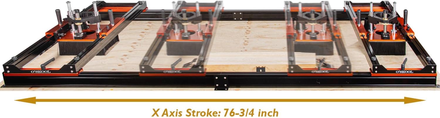 O'SKOOL Slab Flattening Router Sled with 3-Axis Gantry Jig and 3.5' Router Lift, Wood Slab Flattening Jig for Live Edge Slabs, Table Tops, River Tables, Cutting Boards and Workbenches, RTA012