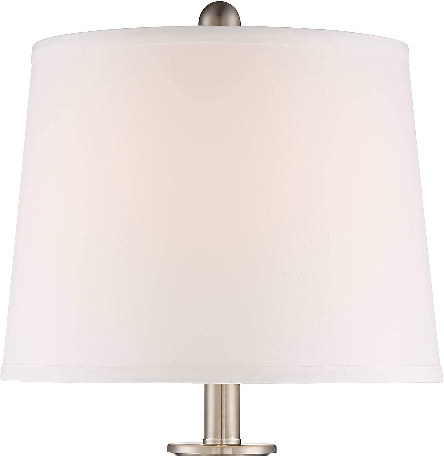 Regency Hill Arden 25' High Modern 3-Way Table Lamps Set of 2 with Dimmers Silver Brushed Nickel Finish Mercury Glass White Shade Living Room Bedroom Bedside Nightstand House Office