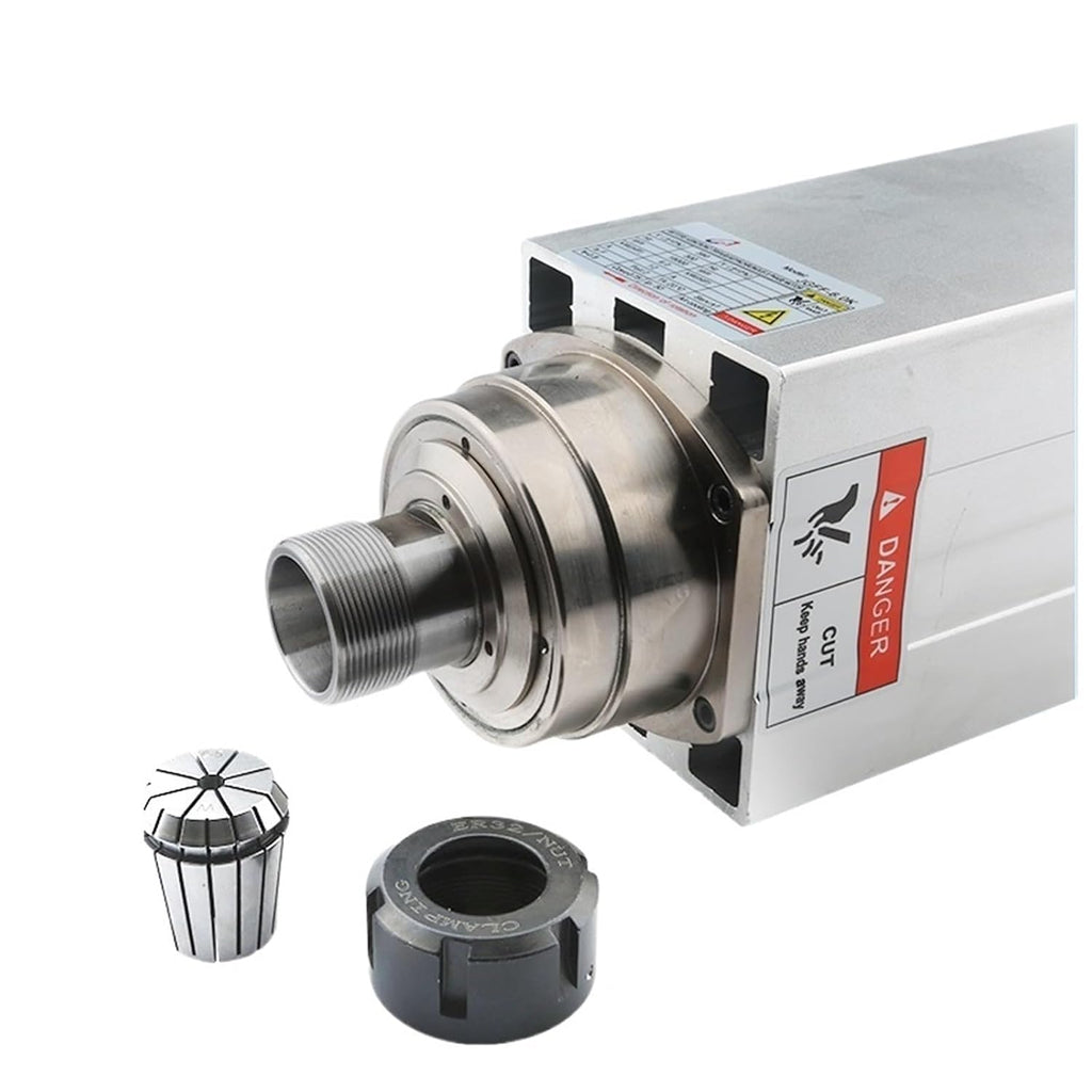 6.0KW Square Air Cooled ER32 Chuck 220v 380v 4 Bearing 300Hz 18000rpm for CNC Router Woodworking Engraving(6.0kw 380V)