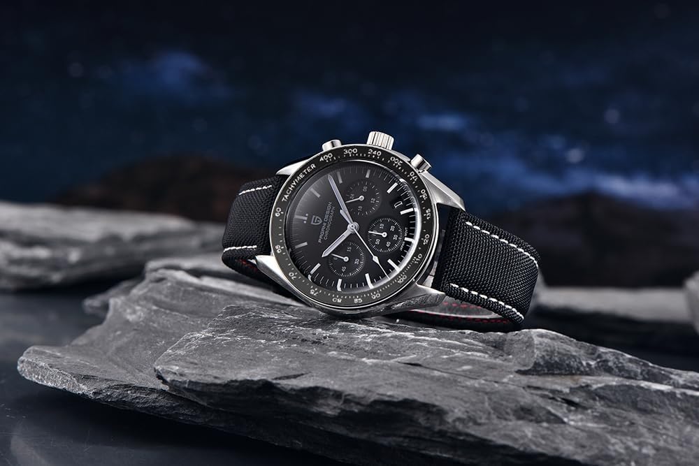 Pagani Design 1701 Men's Watch, Chronograph, VK63 Japanese Quartz Movement, Stainless Steel Bracelet, Water Resistant to 330 Feet (100 Meters), Sapphire Glass Wristwatch.