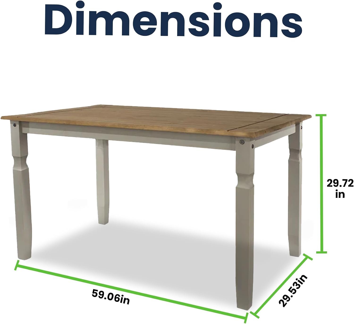 Furniture Dash Rectangular Kitchen & Dining Tables - 4 to 6 Person, Wooden Breakfast Nook & Small Table