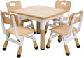 GarveeHome Kids Table and Chairs Set, Height Adjustable Desk for Ages 2-10,Arts & Crafts Table,Graffiti Desktop, Non-Slip Legs, Max 300lbs, Children Multi-Activity Table for Classrooms,Daycares,Home