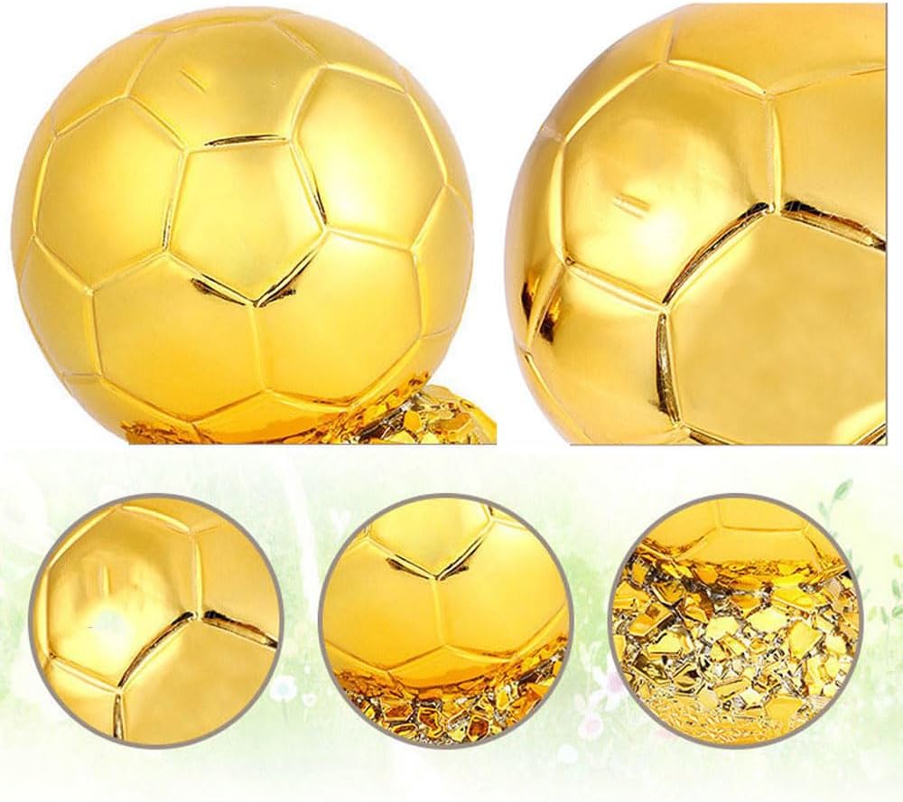 Football Trophy Champion Trophy Best Player Golden Ball Resin Material Electroplating Gold Color Football Commemorative Trophy Collection Football Fan Gift