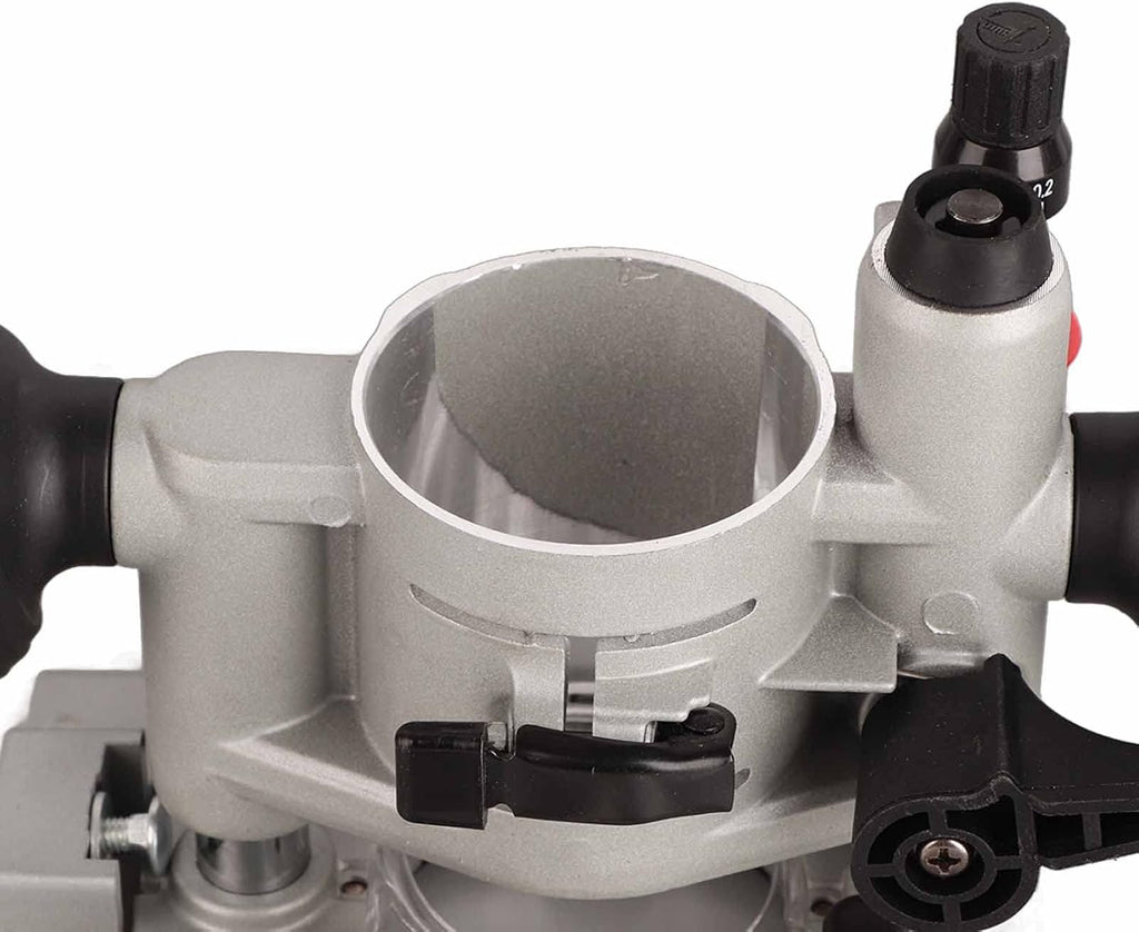 Compact Router Plunge Base Kit for Woodworking, Durable Aluminum Alloy Construction, Double Handle Trimming Machine Cover, Transparent Protective Cover, Fine Depth Adjustment with