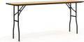 Flash Furniture Gael 6' Wood Folding Training and Event Table, Rectangular Folding Training Table with Smooth Clear Coated Finished Top, Natural