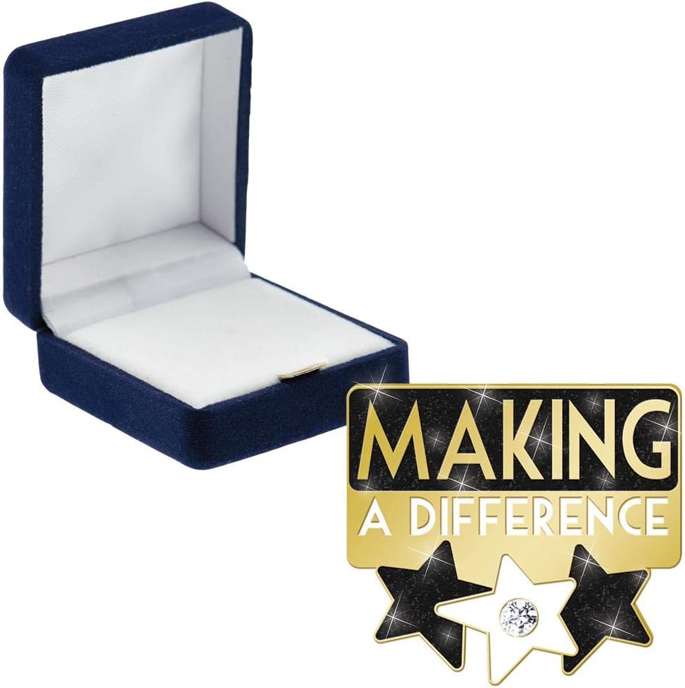 Crown Awards Making A Difference Pins, Making A Difference Pin with Blue Velvet Presentation Case, Prime