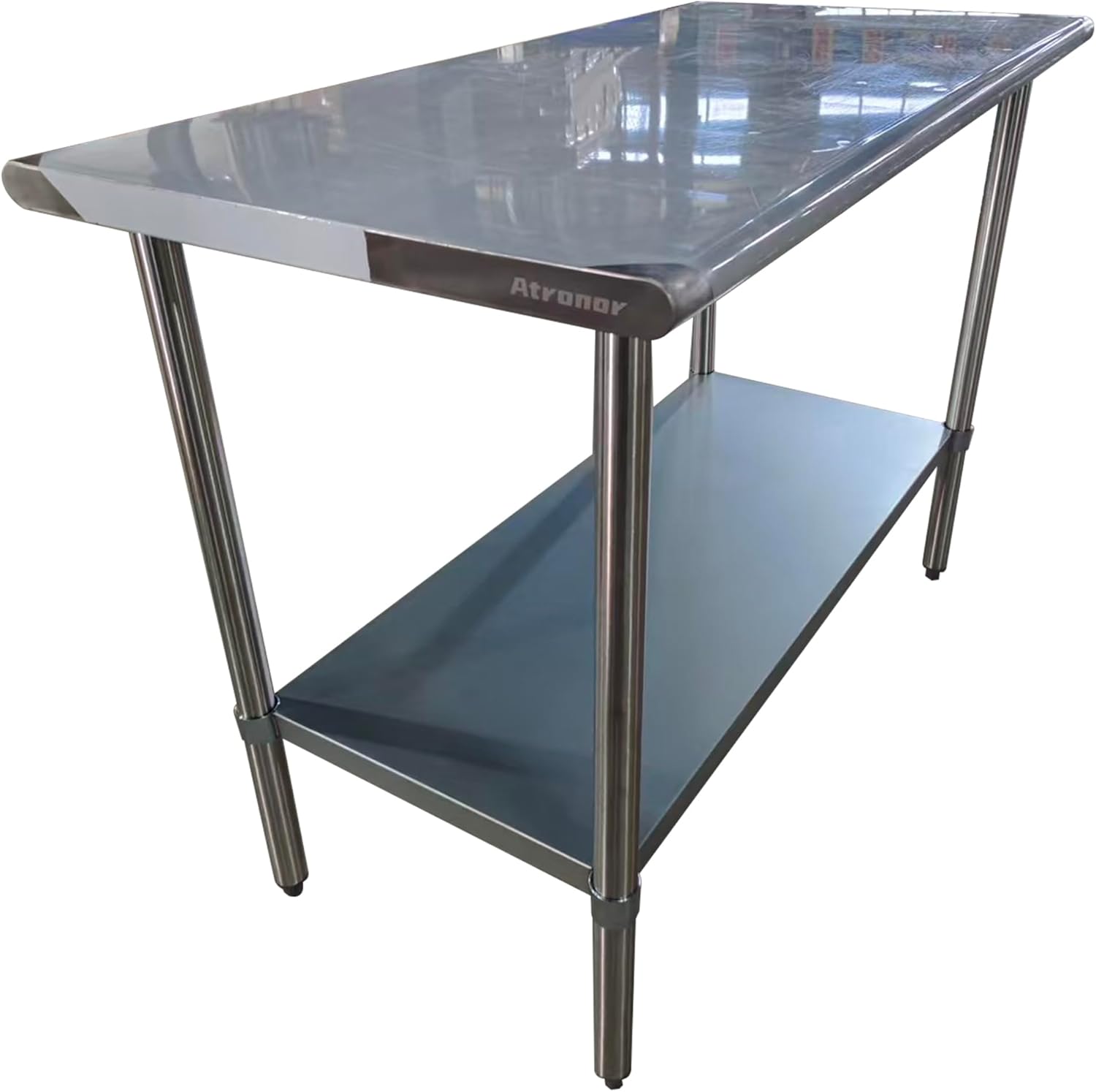 Stainless Steel Table for Prep & Work, 24x70 Inches, Metal Commercial Heavy Duty Table with Adjustable Under Shelf for Restaurant, Home and Hotel