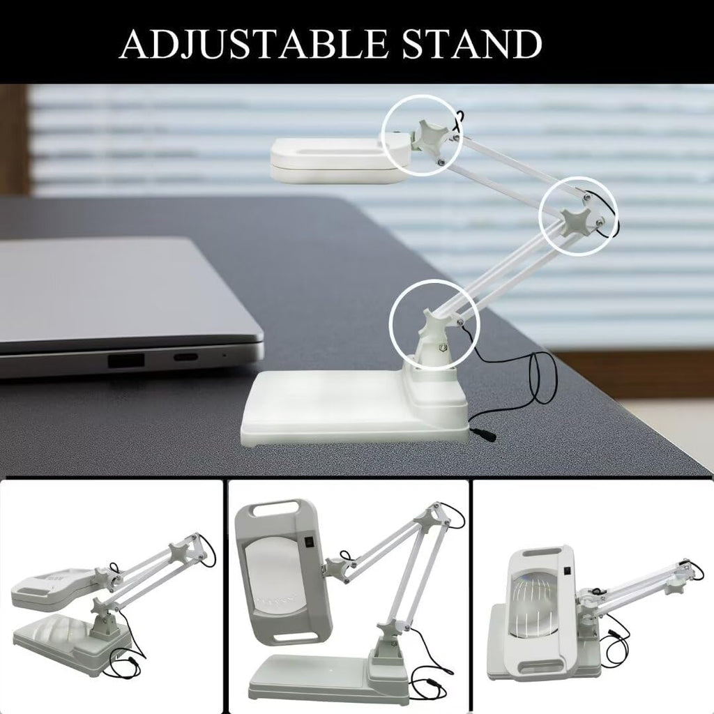 10 x Magnifier Lamp Benchtop Magnifying Lamp LED Magnifying Lamp with Stand 4.4 * 7 inch 110V 22W White for Reading Circuit Board Testing Stamp Collecting